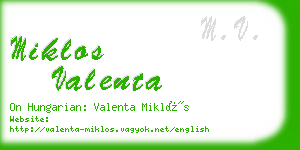 miklos valenta business card